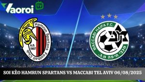 Soi kèo Hamrun Spartans vs Maccabi Tel Aviv, 00h00 ngày 06/08/2025